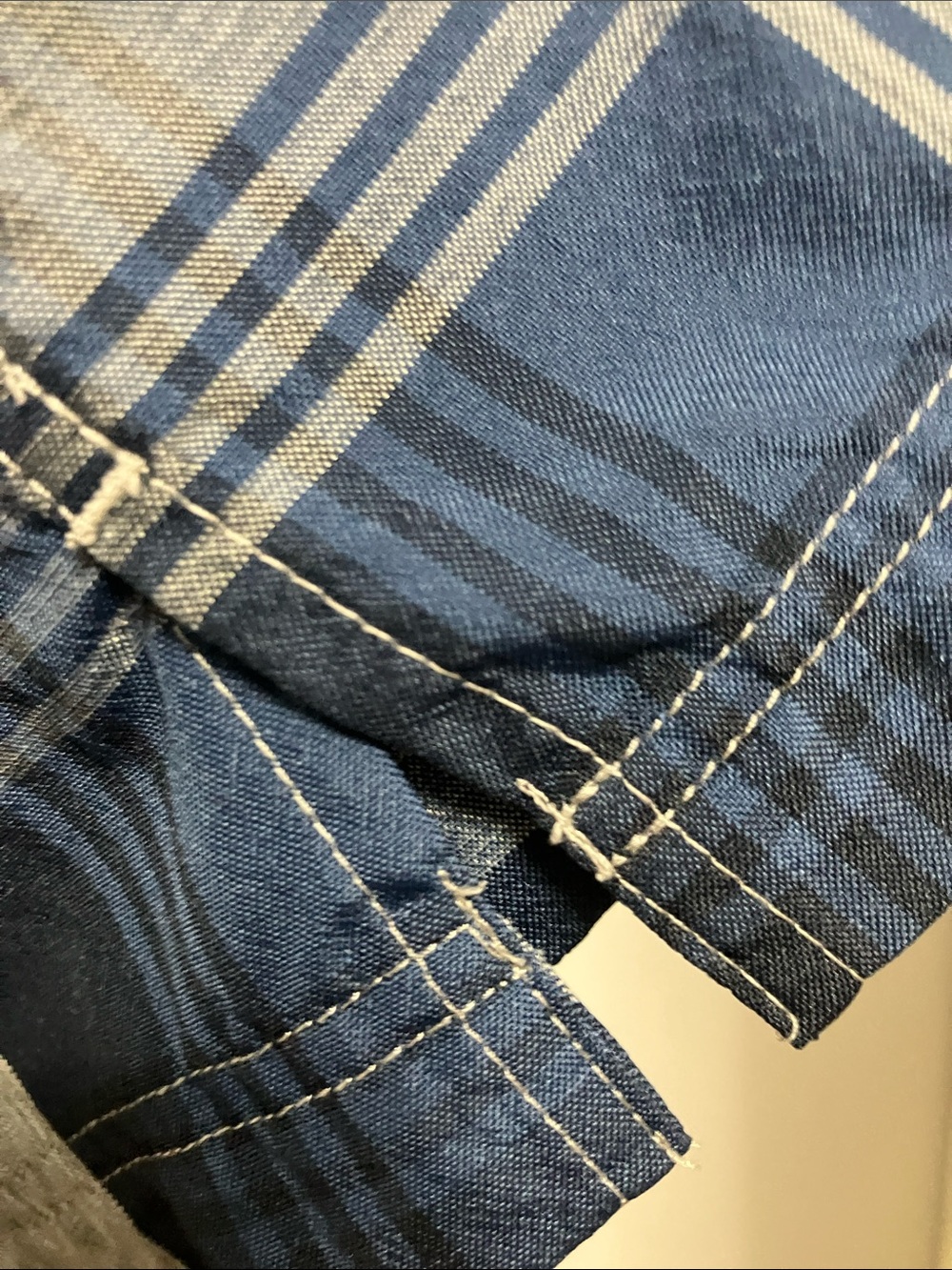 Croft & Barrow Quick Dry Classic Shirt Sz XXL Blue /Grey Plaid - Picture 7 of 9